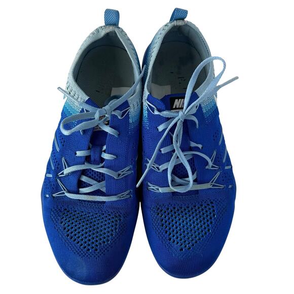 Nike Focus Fly Knit Womens 8.5 Royal Blue Running Shoes Athletic Sneakers - Picture 2 of 10